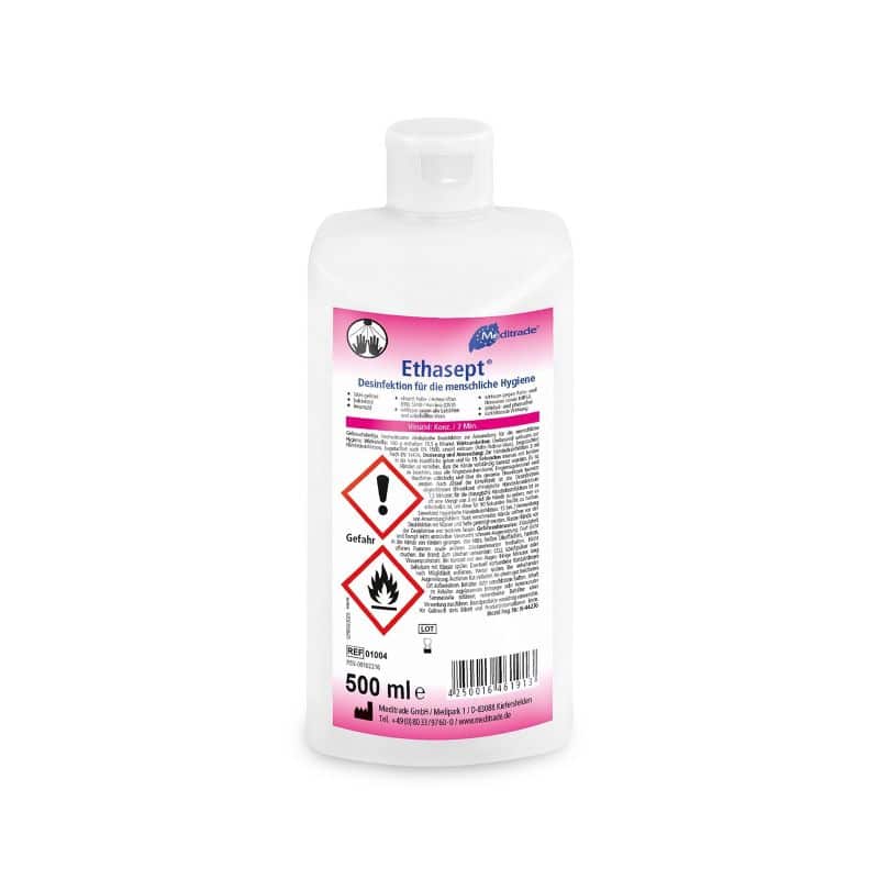 Ethasept® Händedesinfektion - alkoholisch, parfüm- & farbstofffrei, 500 ml Inhalt: 0,5 l
