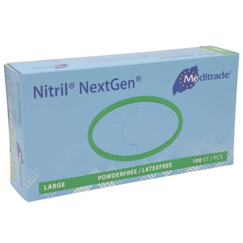 Meditrade Nitril® NextGen Nitrilhandschuhe - hellblau, Größe L (100 Stk.) – Bild 2