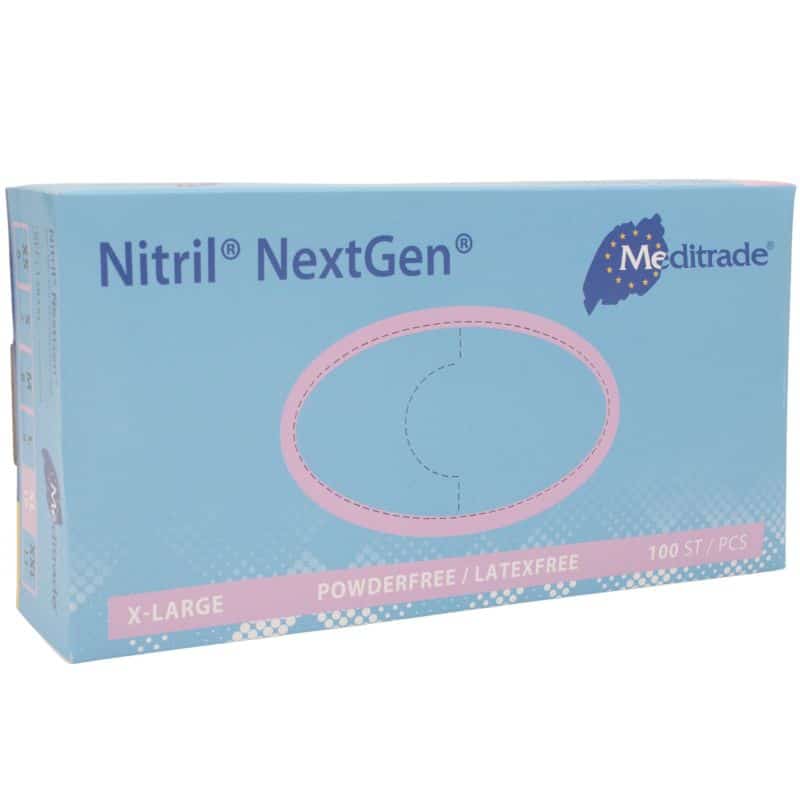 Meditrade Nitril® NextGen Nitrilhandschuhe - hellblau, Größe XL (100 Stk.) – Bild 2